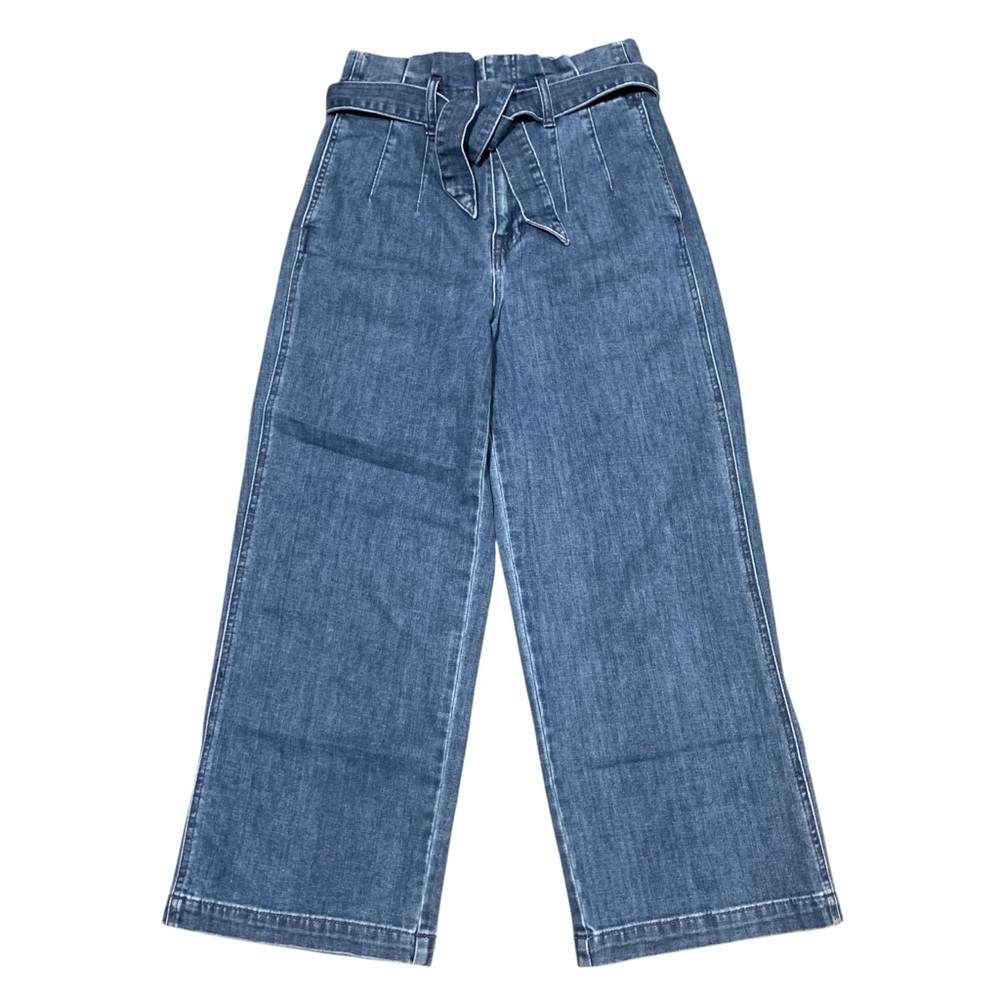 MADEWELL Paperbag Waist Wide-Leg Jeans with Denim Belt - Size 27